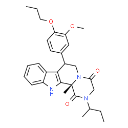 ChemSpider 2D Image | (12bS)-2-sec-Butyl-7-(3-methoxy-4-propoxyphenyl)-12b-methyl-2,3,6,7,12,12b-hexahydropyrazino[1',2':1,2]pyrido[3,4-b]indole-1,4-dione | C29H35N3O4
