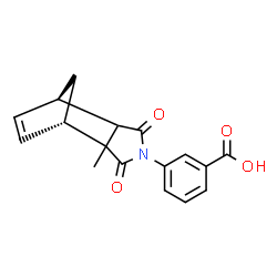 ChemSpider 2D Image | 3-[(1S,7R)-2-Methyl-3,5-dioxo-4-azatricyclo[5.2.1.0~2,6~]dec-8-en-4-yl]benzoic acid | C17H15NO4