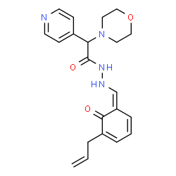 ChemSpider 2D Image | N'-[(Z)-(5-Allyl-6-oxo-2,4-cyclohexadien-1-ylidene)methyl]-2-(4-morpholinyl)-2-(4-pyridinyl)acetohydrazide | C21H24N4O3