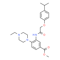 ChemSpider 2D Image | Methyl 4-(4-ethyl-1-piperazinyl)-3-{[(4-isopropylphenoxy)acetyl]amino}benzoate | C25H33N3O4