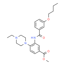 ChemSpider 2D Image | Methyl 3-[(3-butoxybenzoyl)amino]-4-(4-ethyl-1-piperazinyl)benzoate | C25H33N3O4