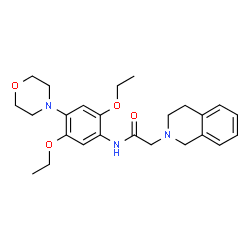 ChemSpider 2D Image | N-[2,5-Diethoxy-4-(4-morpholinyl)phenyl]-2-(3,4-dihydro-2(1H)-isoquinolinyl)acetamide | C25H33N3O4