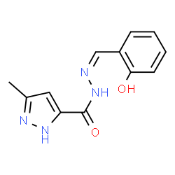ChemSpider 2D Image | N'-[(Z)-(2-Hydroxyphenyl)methylene]-3-methyl-1H-pyrazole-5-carbohydrazide | C12H12N4O2