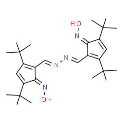 ChemSpider 2D Image | (1E,1'E)-2,2'-[(1E,2E)-1,2-Hydrazinediylidenedi(E)methylylidene]bis[N-hydroxy-3,5-bis(2-methyl-2-propanyl)-2,4-cyclopentadien-1-imine] | C28H42N4O2