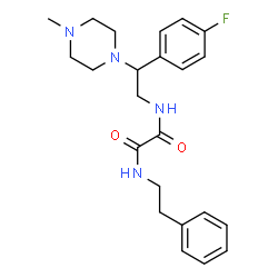 ChemSpider 2D Image | N-[2-(4-Fluorophenyl)-2-(4-methyl-1-piperazinyl)ethyl]-N'-(2-phenylethyl)ethanediamide | C23H29FN4O2