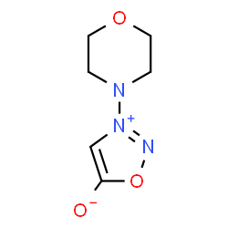 ChemSpider 2D Image | 3-(4-Morpholinyl)-1,2,3-oxadiazol-3-ium-5-olate | C6H9N3O3