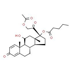 ChemSpider 2D Image | 21-Acetoxy-11-hydroxy-3,20-dioxopregna-1,4-dien-17-yl valerate | C28H38O7