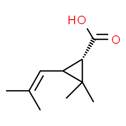 ChemSpider 2D Image | (1S)-2,2-Dimethyl-3-(2-methyl-1-propen-1-yl)cyclopropanecarboxylic acid | C10H16O2