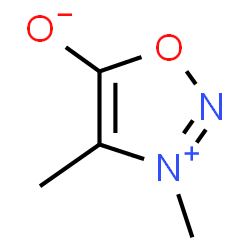ChemSpider 2D Image | 3,4-Dimethyl-1,2,3-oxadiazol-3-ium-5-olate | C4H6N2O2