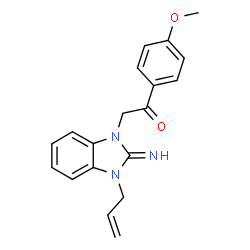 ChemSpider 2D Image | 2-(3-Allyl-2-imino-2,3-dihydro-1H-benzimidazol-1-yl)-1-(4-methoxyphenyl)ethanone | C19H19N3O2
