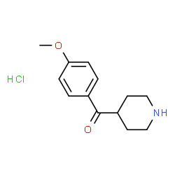 ChemSpider 2D Image | (4-methoxyphenyl)(4-piperidyl)methanone hydrochloride | C13H18ClNO2