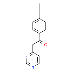 ChemSpider 2D Image | 1-(4-tert-Butylphenyl)-2-(pyrimidin-4-yl)ethanone | C16H18N2O