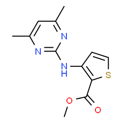 ChemSpider 2D Image | Methyl 3-[(4,6-dimethyl-2-pyrimidinyl)amino]-2-thiophenecarboxylate | C12H13N3O2S