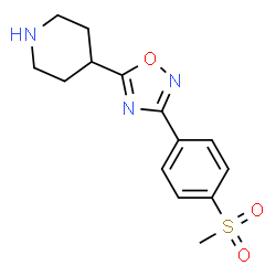 ChemSpider 2D Image | 4-(3-[4-(methylsulfonyl)phenyl]-1,2,4-oxadiazol-5-yl)piperidine | C14H17N3O3S