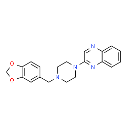 ChemSpider 2D Image | 2-[4-(1,3-Benzodioxol-5-ylmethyl)-1-piperazinyl]quinoxaline | C20H20N4O2