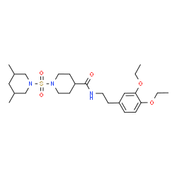 ChemSpider 2D Image | N-[2-(3,4-Diethoxyphenyl)ethyl]-1-[(3,5-dimethyl-1-piperidinyl)sulfonyl]-4-piperidinecarboxamide | C25H41N3O5S