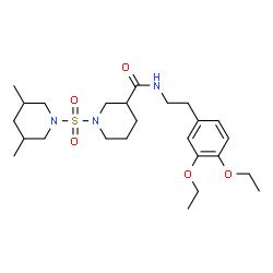 ChemSpider 2D Image | N-[2-(3,4-Diethoxyphenyl)ethyl]-1-[(3,5-dimethyl-1-piperidinyl)sulfonyl]-3-piperidinecarboxamide | C25H41N3O5S