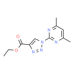 ChemSpider 2D Image | Ethyl 1-(4,6-dimethyl-2-pyrimidinyl)-1H-1,2,3-triazole-4-carboxylate | C11H13N5O2