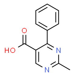 ChemSpider 2D Image | 2-Methyl-4-phenyl-5-pyrimidinecarboxylic acid | C12H10N2O2