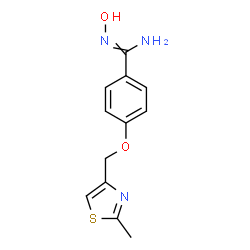 ChemSpider 2D Image | N-Hydroxy-4-[(2-methyl-4-thiazolyl)methoxy]benzenecarboximidamide | C12H13N3O2S