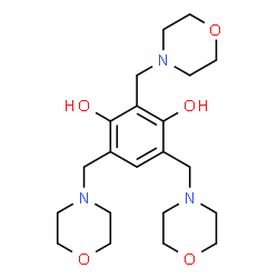 ChemSpider 2D Image | 2,4,6-Tris(4-morpholinylmethyl)-1,3-benzenediol | C21H33N3O5