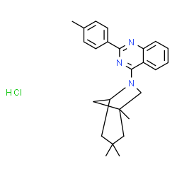 ChemSpider 2D Image | 2-(4-Methylphenyl)-4-(1,3,3-trimethyl-6-azabicyclo[3.2.1]oct-6-yl)quinazoline hydrochloride (1:1) | C25H30ClN3