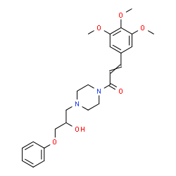 ChemSpider 2D Image | 1-[4-(2-Hydroxy-3-phenoxy-propyl)-piperazin-1-yl]-3-(3,4,5-trimethoxy-phenyl)-propenone | C25H32N2O6