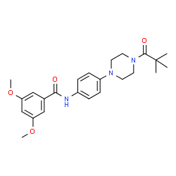 ChemSpider 2D Image | N-{4-[4-(2,2-Dimethylpropanoyl)-1-piperazinyl]phenyl}-3,5-dimethoxybenzamide | C24H31N3O4