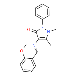 ChemSpider 2D Image | 4-[(2-Methoxybenzylidene)amino]-1,5-dimethyl-2-phenyl-1,2-dihydro-3H-pyrazol-3-one | C19H19N3O2