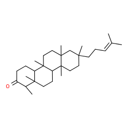 ChemSpider 2D Image | 1,4b,6a,8,10a,12a-hexamethyl-8-(4-methylpent-3-en-1-yl)-dodecahydrochrysen-2-one | C30H50O