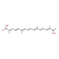ChemSpider 2D Image | (2E,4E,6E,8E,10E,14E)-2,6,11,15-Tetramethyl-2,4,6,8,10,12,14-hexadecaheptaenedioic acid | C20H24O4