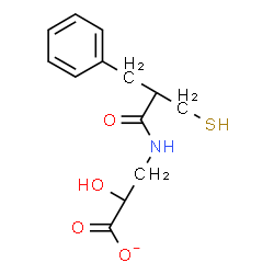 ChemSpider 2D Image | 3-[(2-Benzyl-3-sulfanylpropanoyl)amino]-2-hydroxypropanoate | C13H16NO4S