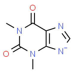 ChemSpider 2D Image | 1,3-Dimethyl-2,6-dioxo-1,2,3,6-tetrahydropurin-9-ide | C7H7N4O2