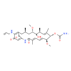ChemSpider 2D Image | (4E,6E,8S,9S,10E,12S,13R,14S,16R)-19-(Allylamino)-13-hydroxy-8,14-dimethoxy-4,10,12,16-tetramethyl-3,20,22-trioxo-2-azabicyclo[16.3.1]docosa-1(21),4,6,10,18-pentaen-9-yl carbamate | C31H43N3O8