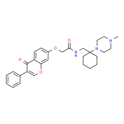 ChemSpider 2D Image | N-{[1-(4-Methyl-1-piperazinyl)cyclohexyl]methyl}-2-[(4-oxo-3-phenyl-4H-chromen-7-yl)oxy]acetamide | C29H35N3O4
