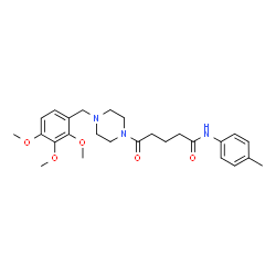 ChemSpider 2D Image | N-(4-Methylphenyl)-5-oxo-5-[4-(2,3,4-trimethoxybenzyl)-1-piperazinyl]pentanamide | C26H35N3O5