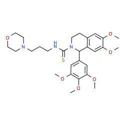ChemSpider 2D Image | 6,7-Dimethoxy-N-[3-(4-morpholinyl)propyl]-1-(3,4,5-trimethoxyphenyl)-3,4-dihydro-2(1H)-isoquinolinecarbothioamide | C28H39N3O6S