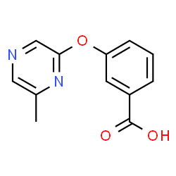 ChemSpider 2D Image | 3-((6-Methylpyrazin-2-yl)oxy)benzoic acid | C12H10N2O3