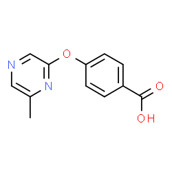 ChemSpider 2D Image | 4-((6-Methylpyrazin-2-yl)oxy)benzoic acid | C12H10N2O3