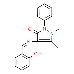 ChemSpider 2D Image | 4-[(Z)-(2-Hydroxybenzylidene)amino]-1,5-dimethyl-2-phenyl-1,2-dihydro-3H-pyrazol-3-one | C18H17N3O2