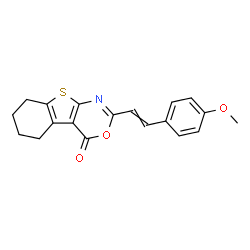 ChemSpider 2D Image | 2-[2-(4-Methoxyphenyl)vinyl]-5,6,7,8-tetrahydro-4H-[1]benzothieno[2,3-d][1,3]oxazin-4-one | C19H17NO3S