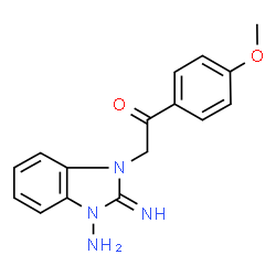 ChemSpider 2D Image | 2-(3-Amino-2-imino-2,3-dihydro-1H-benzimidazol-1-yl)-1-(4-methoxyphenyl)ethanone | C16H16N4O2