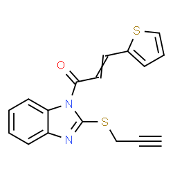 ChemSpider 2D Image | 1-[2-(2-Propyn-1-ylsulfanyl)-1H-benzimidazol-1-yl]-3-(2-thienyl)-2-propen-1-one | C17H12N2OS2