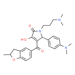ChemSpider 2D Image | 5-[4-(Dimethylamino)phenyl]-1-[3-(dimethylamino)propyl]-3-hydroxy-4-[(2-methyl-2,3-dihydro-1-benzofuran-5-yl)carbonyl]-1,5-dihydro-2H-pyrrol-2-one | C27H33N3O4