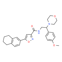 ChemSpider 2D Image | N-[2-(4-Methoxyphenyl)-2-(4-morpholinyl)ethyl]-5-(5,6,7,8-tetrahydro-2-naphthalenyl)-1,2-oxazole-3-carboxamide | C27H31N3O4