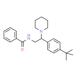 ChemSpider 2D Image | N-{2-[4-(2-Methyl-2-propanyl)phenyl]-2-(1-piperidinyl)ethyl}benzamide | C24H32N2O
