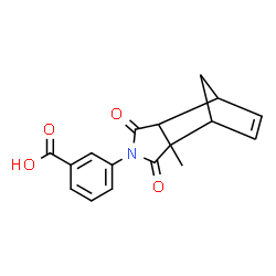 ChemSpider 2D Image | 3-(2-Methyl-3,5-dioxo-4-azatricyclo[5.2.1.0~2,6~]dec-8-en-4-yl)benzoic acid | C17H15NO4