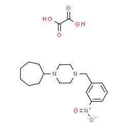 ChemSpider 2D Image | 1-Cycloheptyl-4-(3-nitrobenzyl)piperazine ethanedioate (1:1) | C20H29N3O6
