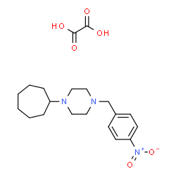ChemSpider 2D Image | 1-Cycloheptyl-4-(4-nitrobenzyl)piperazine ethanedioate (1:1) | C20H29N3O6