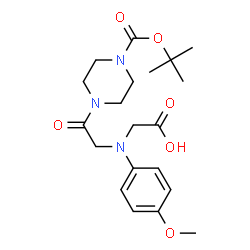 ChemSpider 2D Image | ({2-[4-(TERT-BUTOXYCARBONYL)PIPERAZIN-1-YL]-2-OXOETHYL}(4-METHOXYPHENYL)AMINO)ACETIC ACID | C20H29N3O6